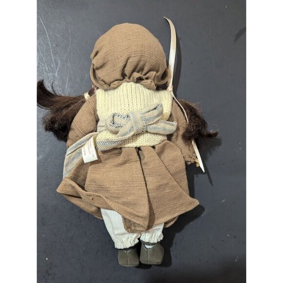 Vintage Doll Brown Yarn Hair Knitted Top Hooded Dress Lace-Up Boots 11" - Picture 5 of 9